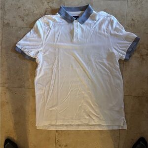 Charles Tyrwhitt White Polo with blue and white trim